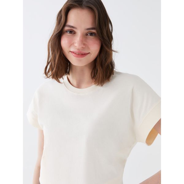 Women Crew Neck Straight Short Sleeve T-Shirt