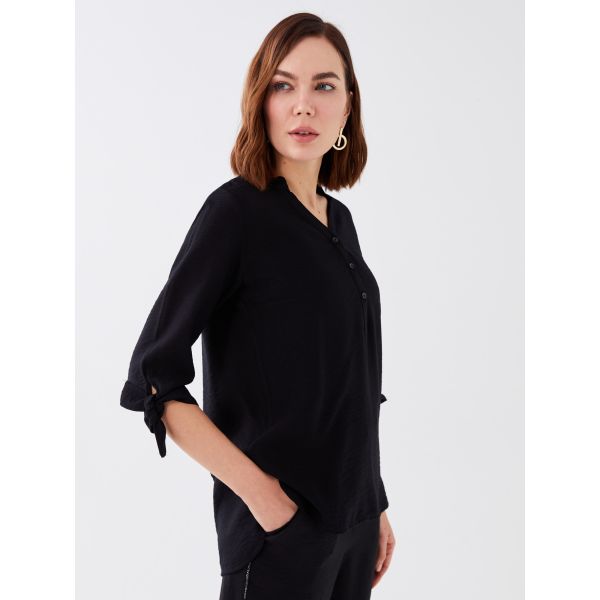 Johnny Collar Regular Women's Blouse