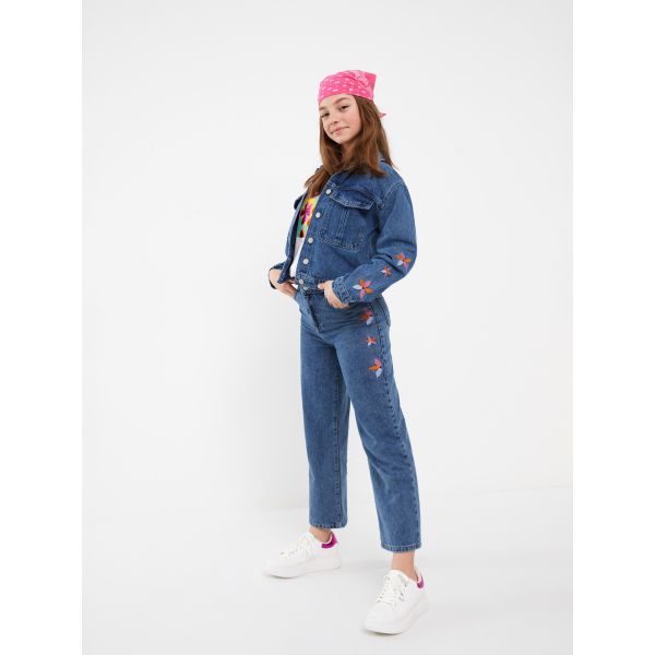 Embroidered Girl Jean Trousers