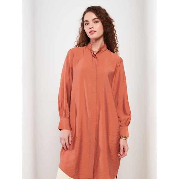 Shirt Collar Straight Long Sleeve Women's Tunic