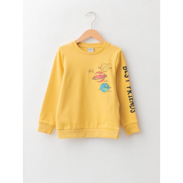 Crew Neck Printed Long Sleeve Boy T-shirt