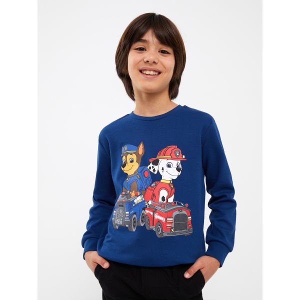 Crew Neck Paw Patrol Printed Long Sleeve Boy T-Shirt