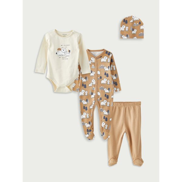 Crew Neck Long Sleeve Printed Baby Boy Hospital Set