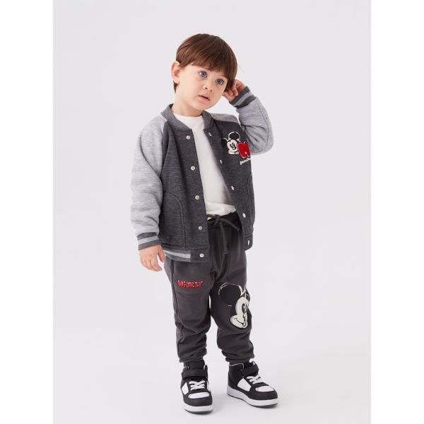 Mickey Mouse Printed Baby Boy Tracksuit Bottom With Elastic Waist