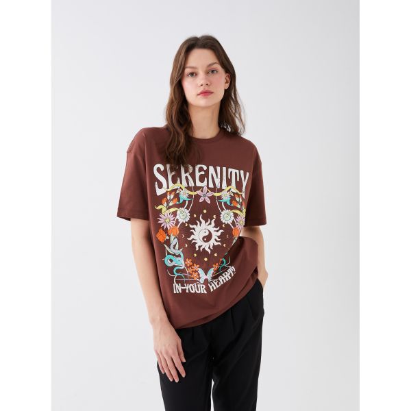 Crew Neck Printed Short Sleeve Oversized T-Shirt