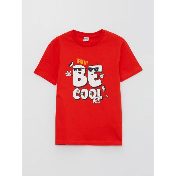 Crew Neck Printed Short Sleeve Boy T-Shirt