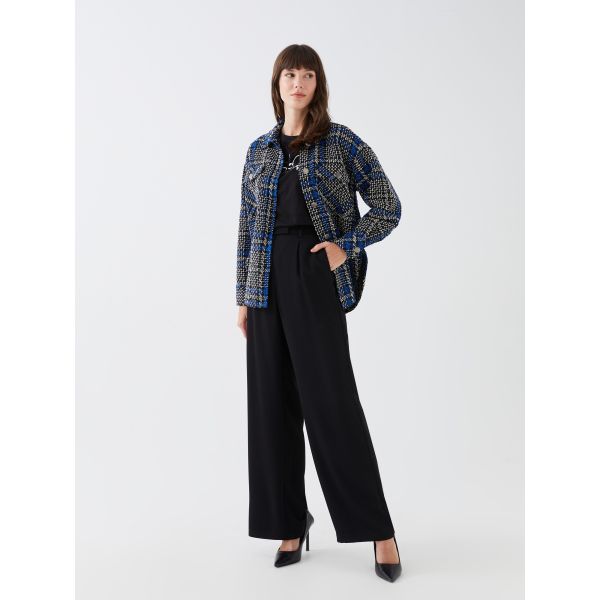 High Waisted Relaxed Fit Regular Women's Trousers