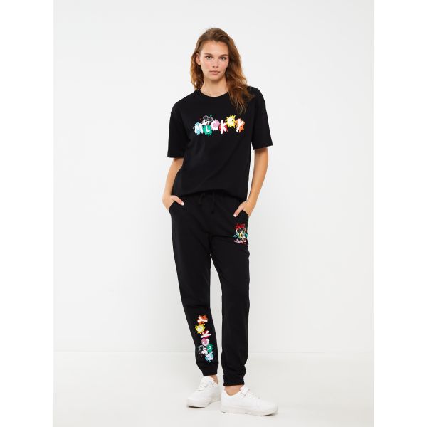 Elastic Waist Mickey Mouse Printed Women's Jogger Sweatpants