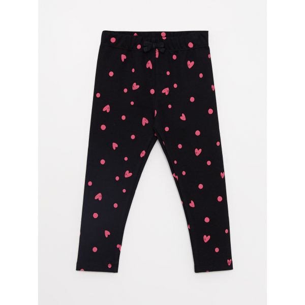 Elastic Waist Printed Baby Girl Tights