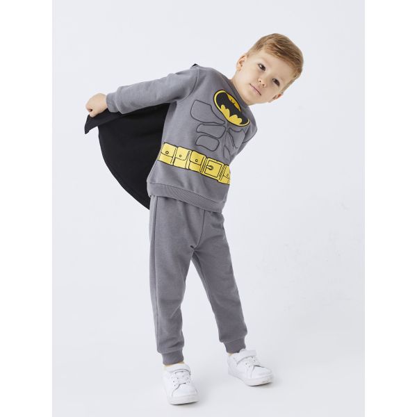 Crew Neck Long Sleeve Batman Printed Baby Boy Costume