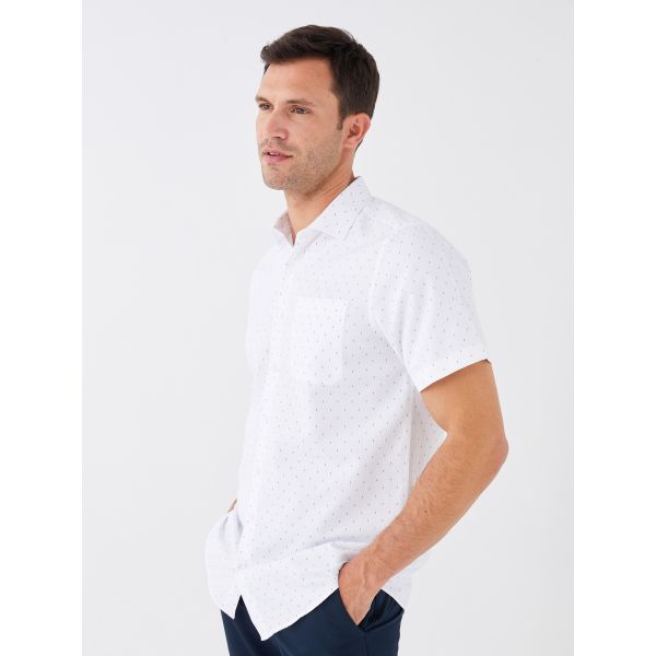 Regular Fit Men's Short Sleeve Patterned Patterned Shirt