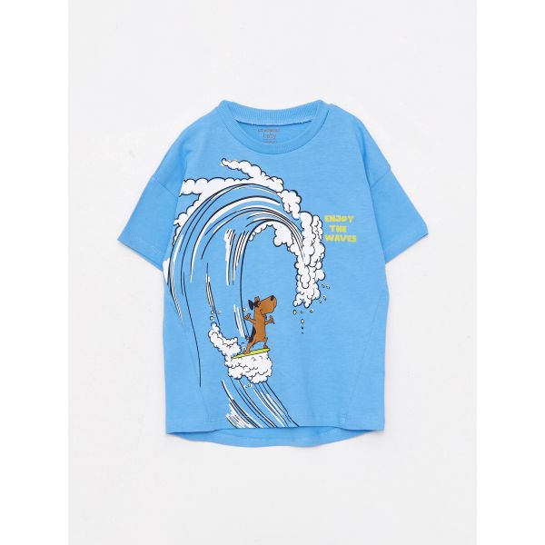 Crew Neck Short Sleeve Printed Cotton Baby Boy T-Shirt