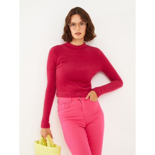 Turtle Neck Regular Long Sleeve Women's Tricot Sweater