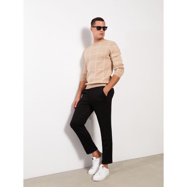 Slim Fit Knitted Men's Trousers