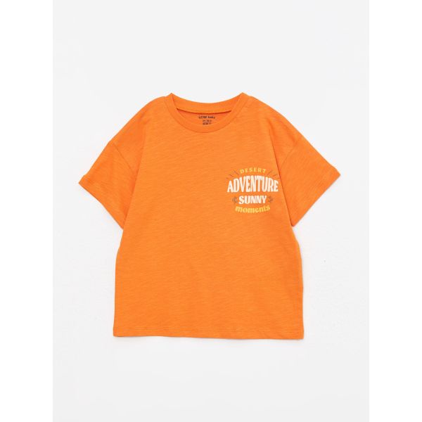 Crew Neck Short Sleeve Printed Baby Boy T-shirt