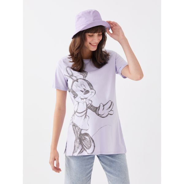 Crew Neck Minnie Mouse Printed Short Sleeve Maternity T-shirt