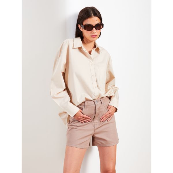 Buttoned Regular Long Sleeve Poplin Women's Shirt