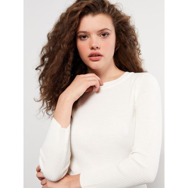 Crew Neck Regular Long Sleeve Women's Tricot Sweater