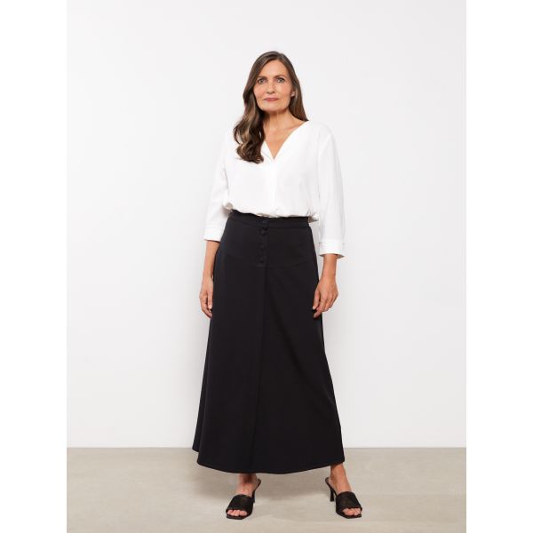 Elastic Waist Straight A-Cut Women's Skirt