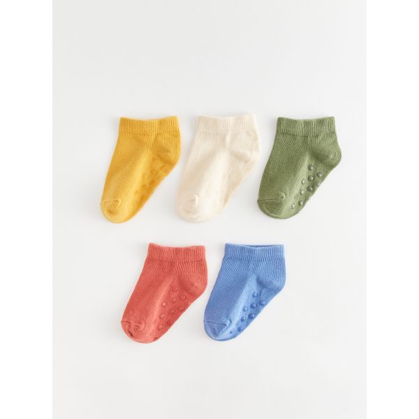 Basic Baby Boy Booties Socks 5-Pack