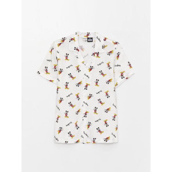 Mickey Mouse Printed Short Sleeve Boy Shirt