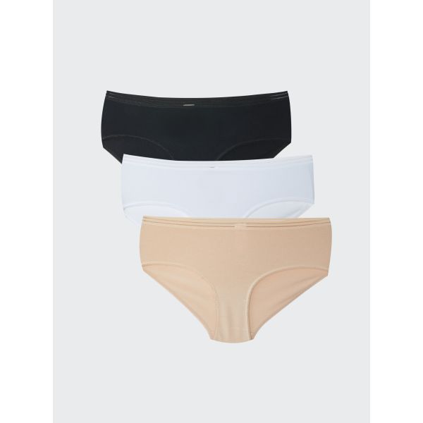 Hipster Plain Briefs 3 Pack