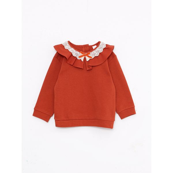 Crew Neck Long Sleeve Baby Girl Sweatshirt