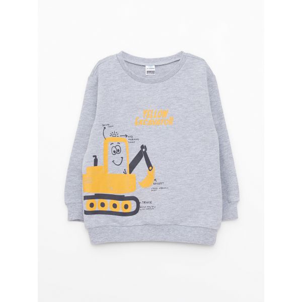 Crew Neck Long Sleeve Printed Baby Boy Sweatshirt