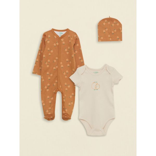 Long Sleeve Printed Organic Cotton Baby Boy Hospital Set