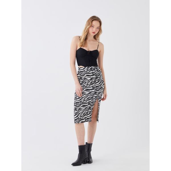 Women's Pencil Skirt With Elastic Waist Pattern