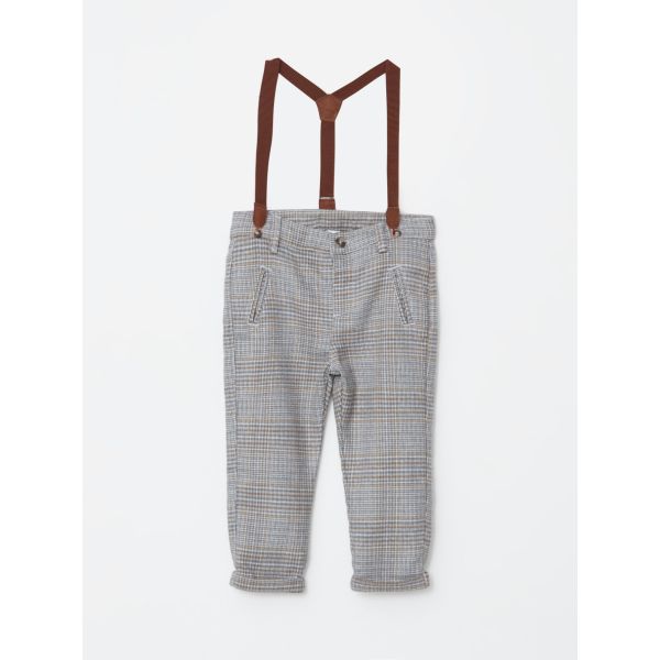 Striped Baby Boy Pants and Suspenders 2-Piece Set