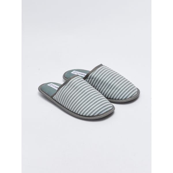 Striped Closed Front Men's Indoor Slippers