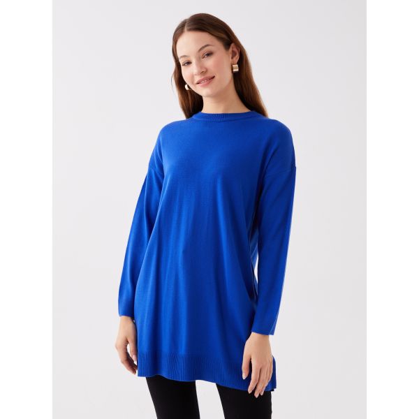 Crew Neck Regular Long Sleeve Women's Tricot Tunic