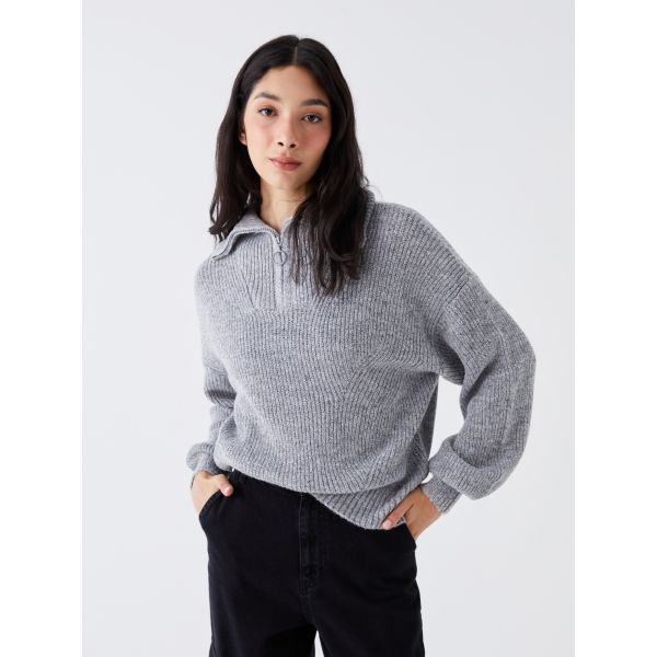 Turtle Neck Regular Long Sleeve Women's Tricot Sweater