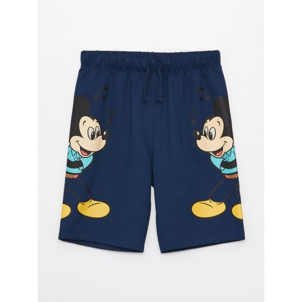 Mickey Mouse Printed Boy Shorts With Elastic Waist