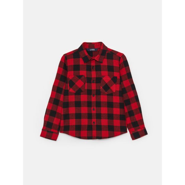 Plaid Long Sleeve Boy Shirt