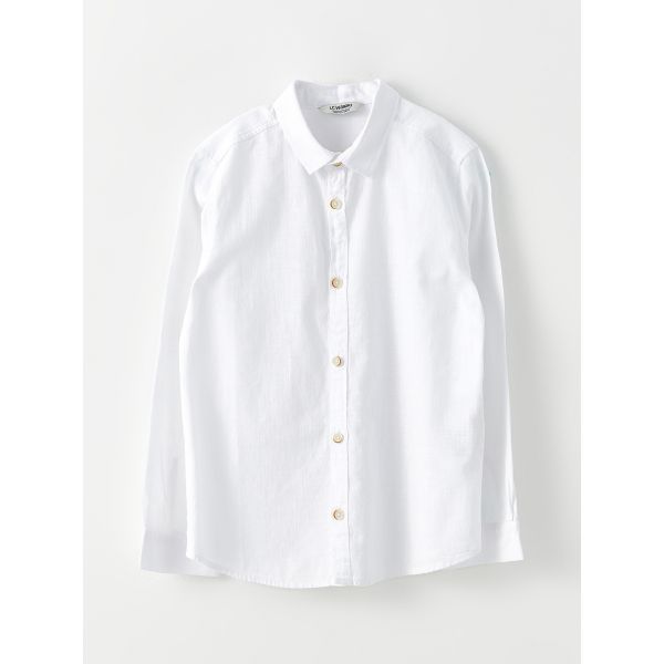 Basic Long Sleeve Poplin Boy Shirt