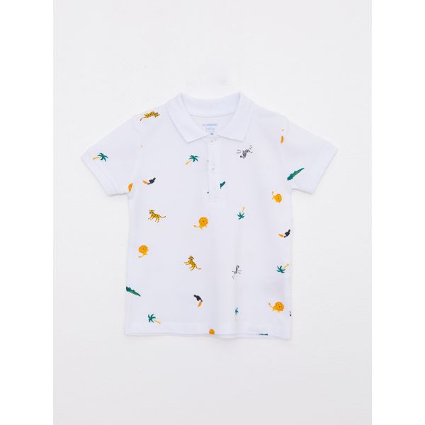 Polo Neck Short Sleeve Printed Baby Boy T-Shirt