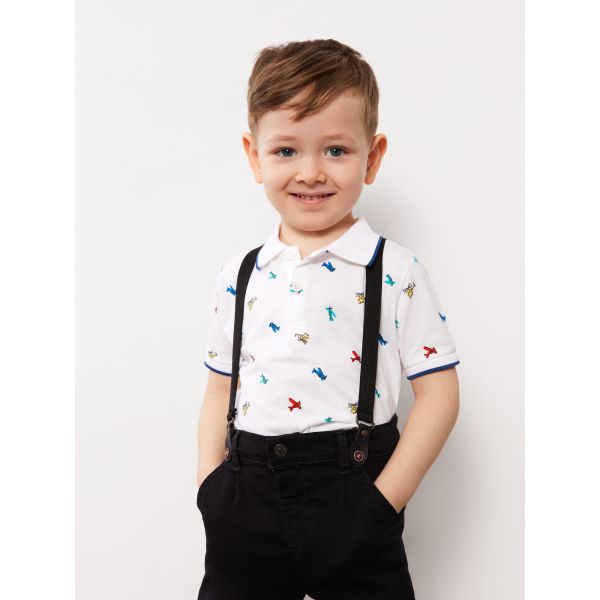 Polo Neck Short Sleeve Printed Baby Boy T-Shirt