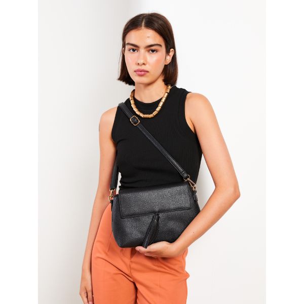 Leather Look Patterned Women's Crossbody Bag