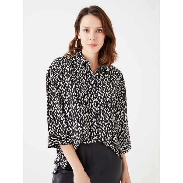 Patterned Oversize Women's Shirt