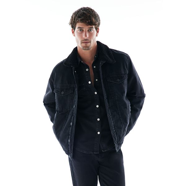 Standard Fit Shirt Neck Men's Jean Coat