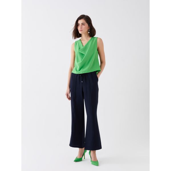 Women's Elastic Waist Regular Trousers