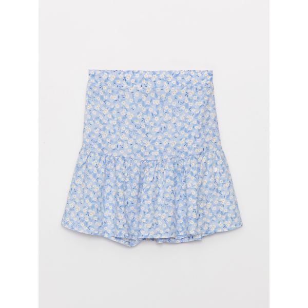 Elastic Waist Patterned Girl Skirt