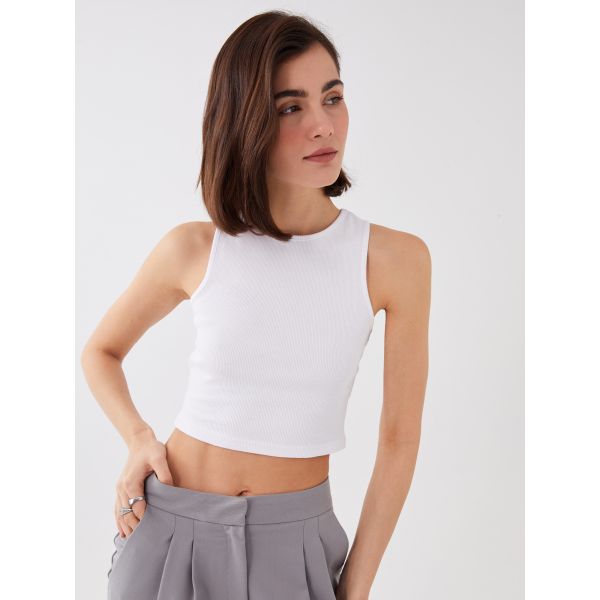 Women's Crew Neck Plain Crop