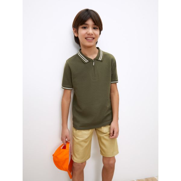 Polo Neck Basic Short Sleeve Boy T-shirt