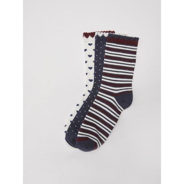 Patterned Women's Socket Socks 3-Pack