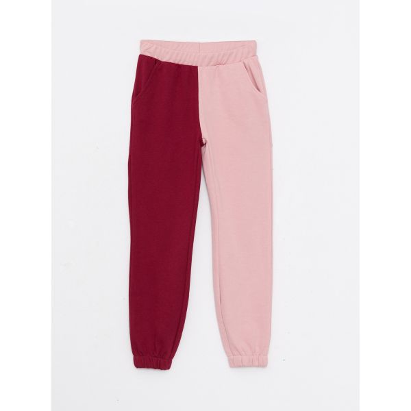 Elastic Waist Color-Blocked Girl Jogger Sweatpants