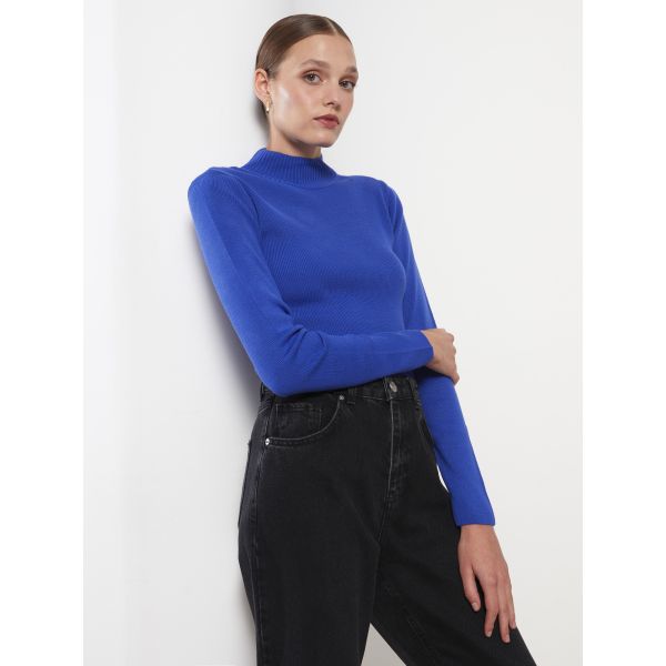 Half Turtleneck Regular Long Sleeve Women's Tricot Sweater