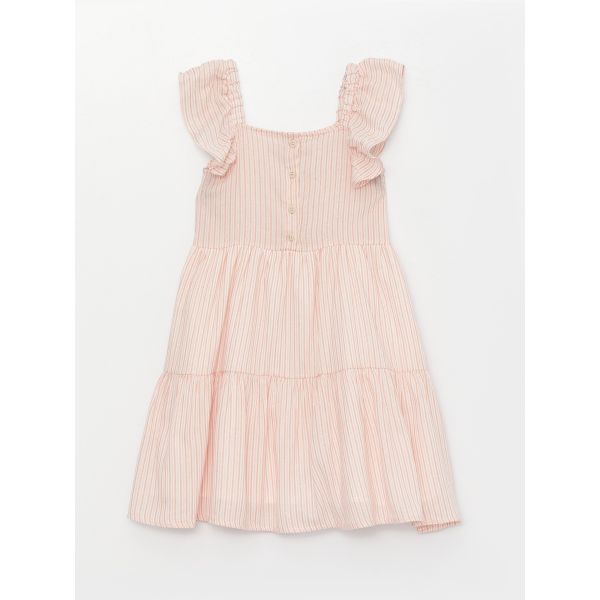 Square Neck Short Sleeve Girls Dress